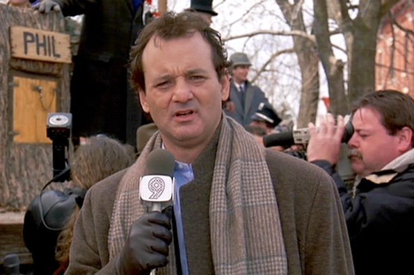 Bill Murray plays a TV weatherman in Harold Ramis's 1993 film, Groundhog Day.